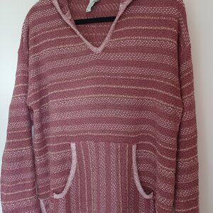 Sahalie Pullover Sweater, Baja, Beach, Kangaroo Pockets, Hooded, Size L